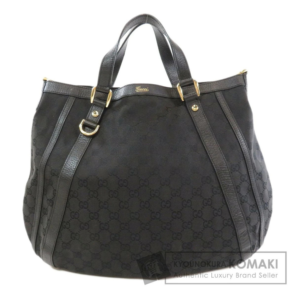 Gucci Monogram Abbey Convertible Tote black canvas